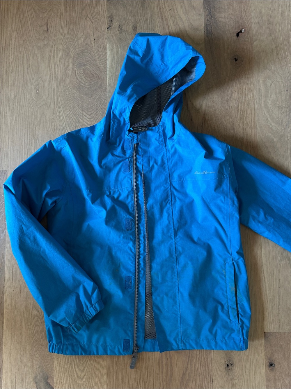Eddie Bauer Kids Bright Blue Hooded Rain Jacket